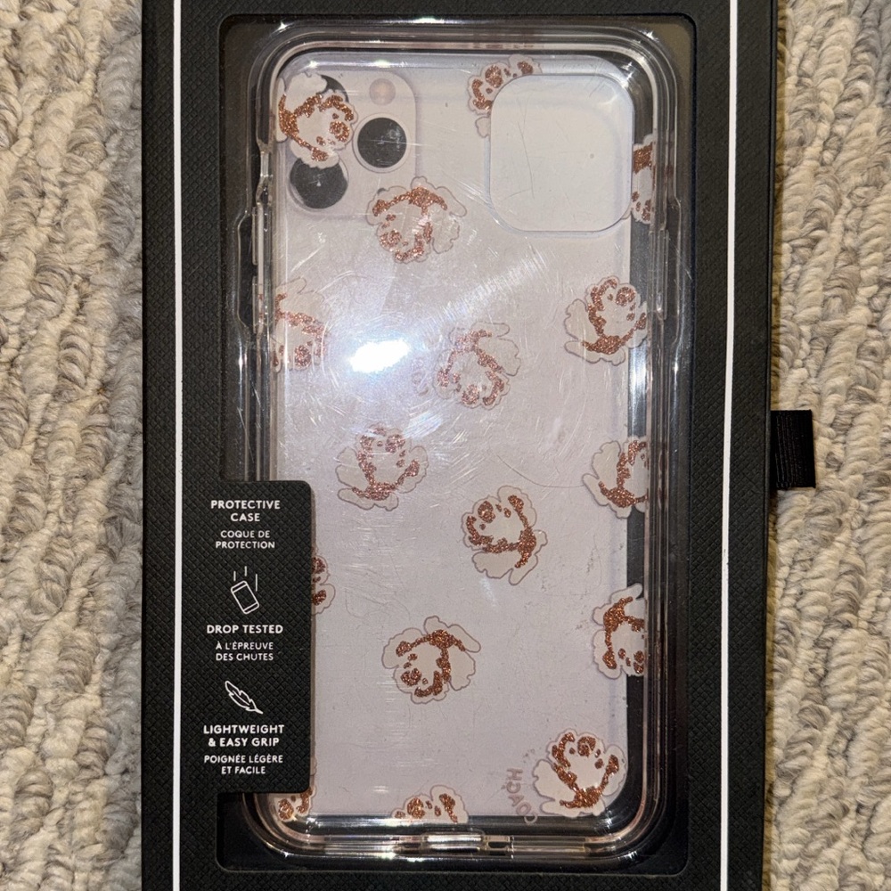 Coach Clear Phone Case with Dog Pattern